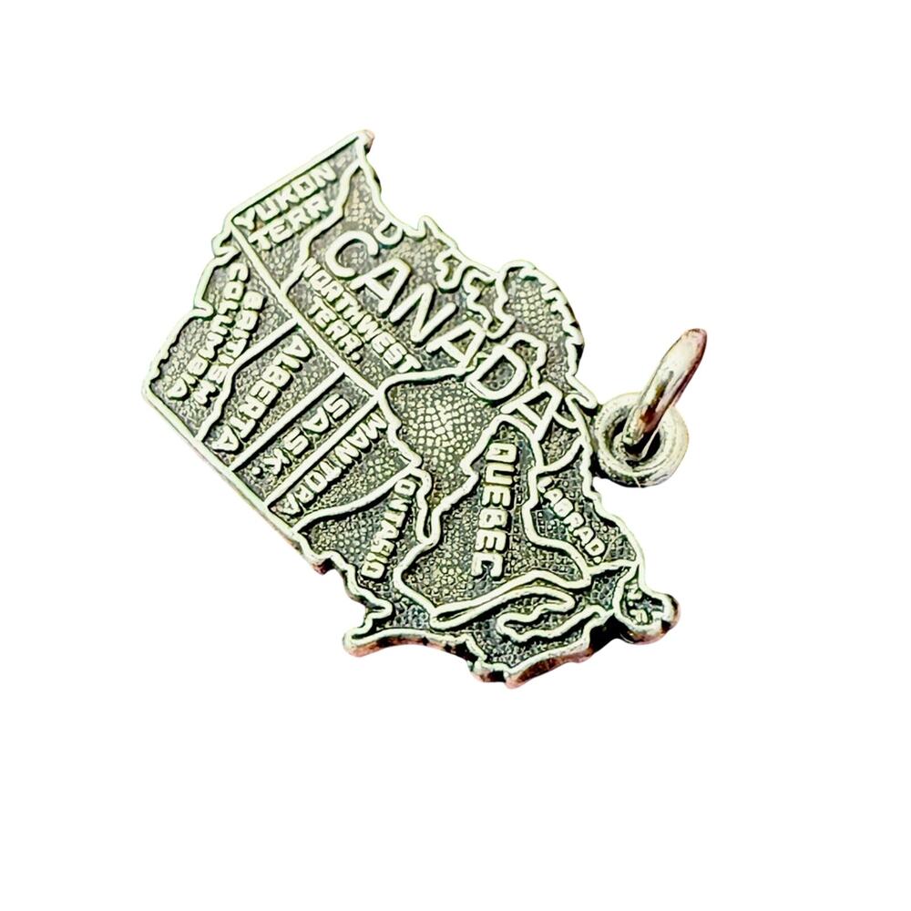 Canada Map Sterling Silver Charm Pendant without chain
